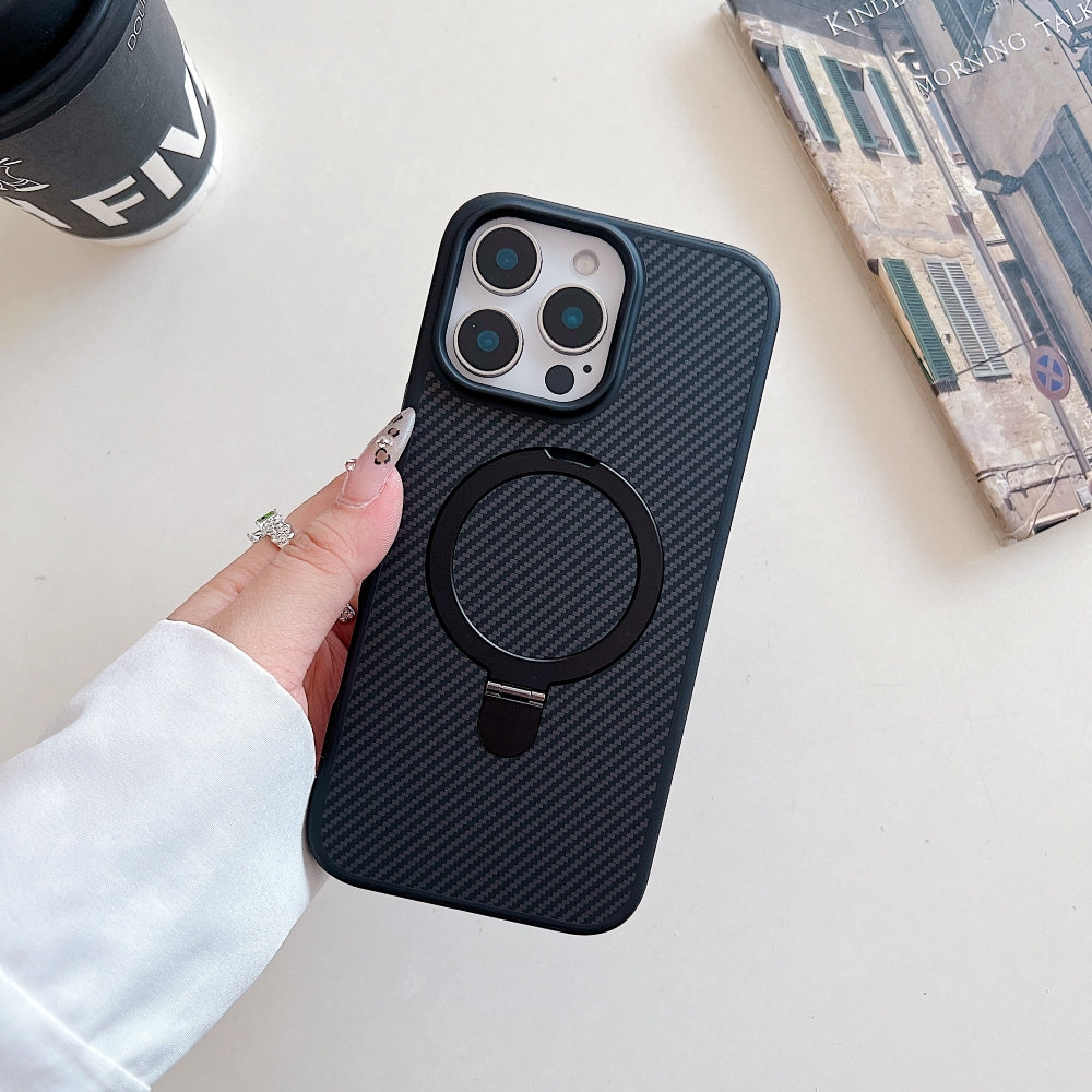 Carbon Fiber Ring Stand Magsafe Phone Case