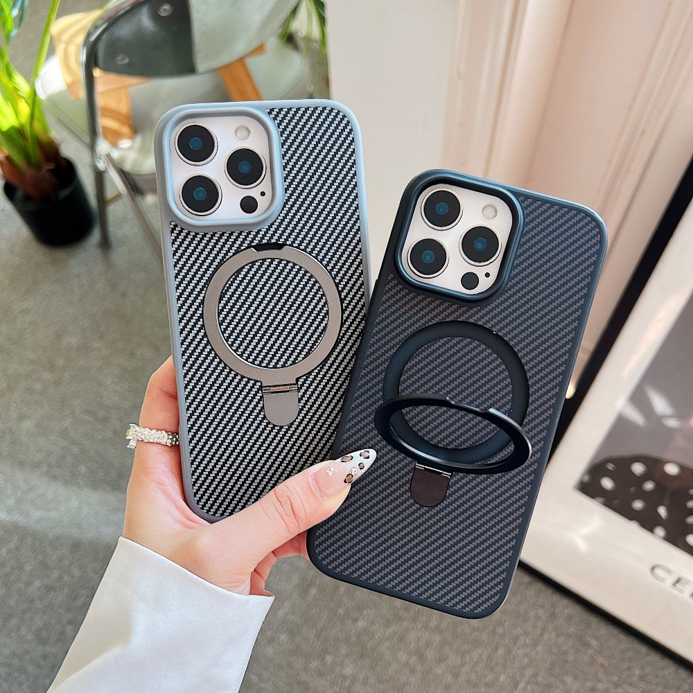 Carbon Fiber Ring Stand Magsafe Phone Case