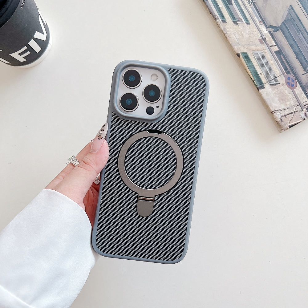 Carbon Fiber Ring Stand Magsafe Phone Case