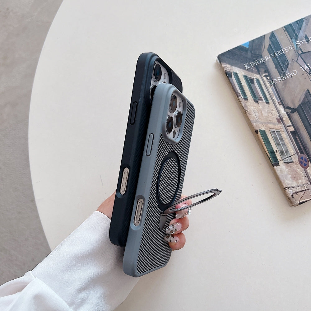 Carbon Fiber Ring Stand Magsafe Phone Case