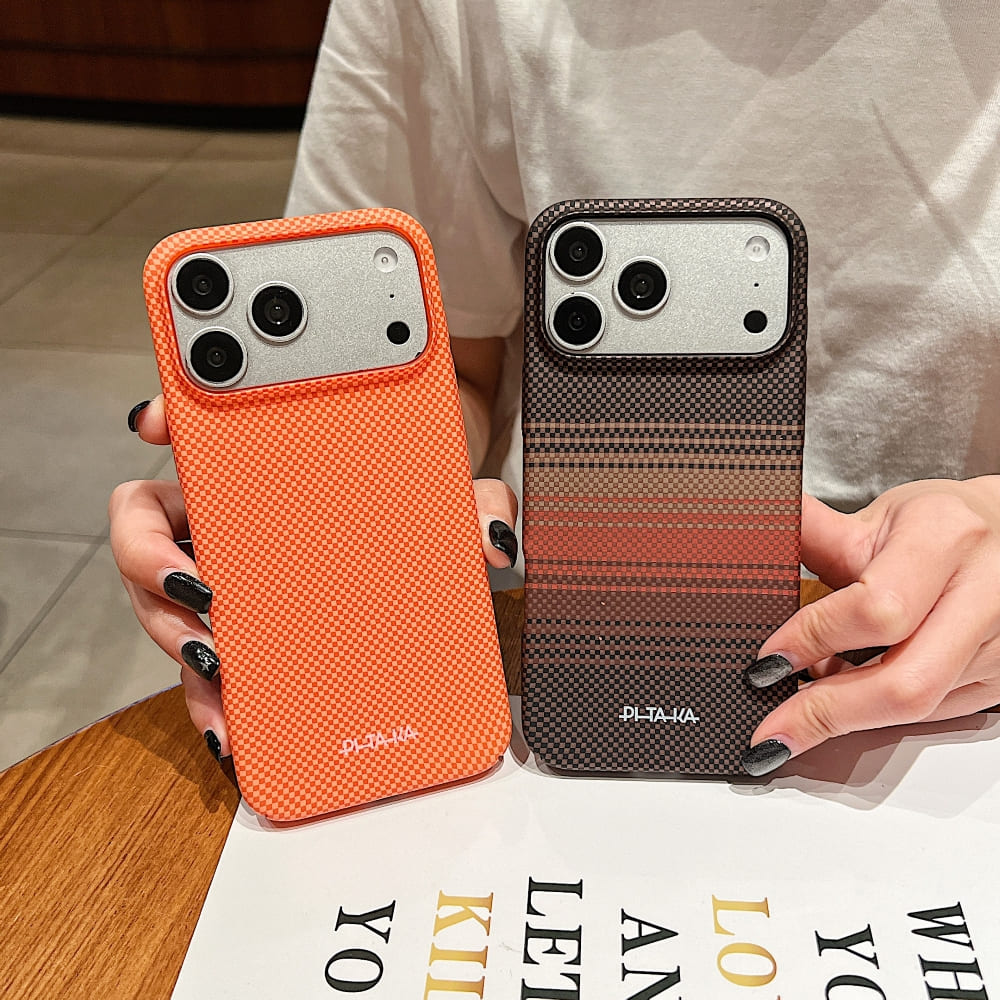 PITAKA Carbon Stealth Grid Phone Case (Without Magsafe)