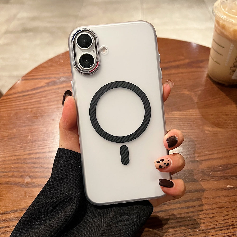 Carbon Fiber Pattern Built-in Magnetic Shockproof Phone Case - iPhone 14 Pro