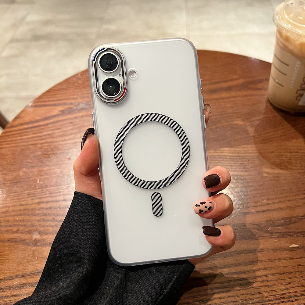 Carbon Fiber Pattern Built-in Magnetic Shockproof Phone Case - iPhone 14 Pro