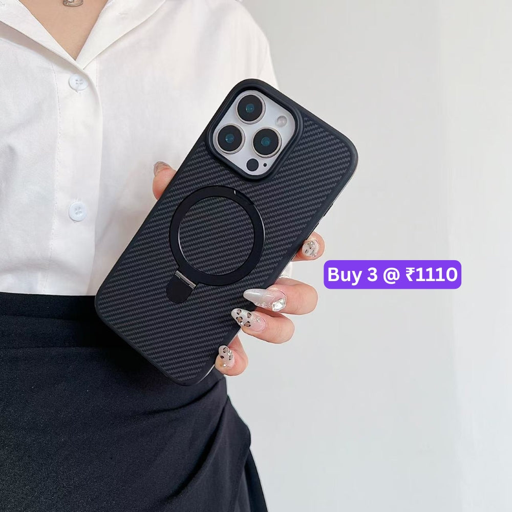 Carbon Fiber Ring Stand Magsafe Phone Case - iPhone 13