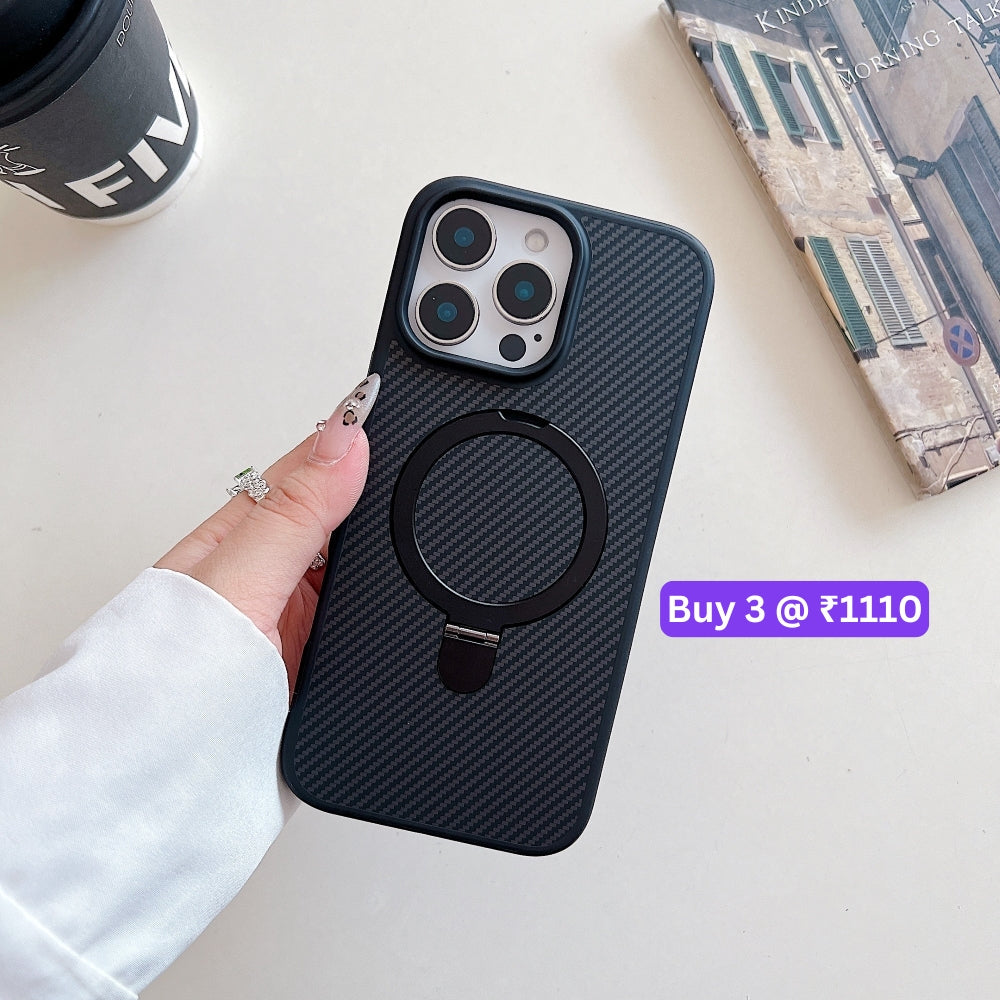 Carbon Fiber Ring Stand Magsafe Phone Case - iPhone 13