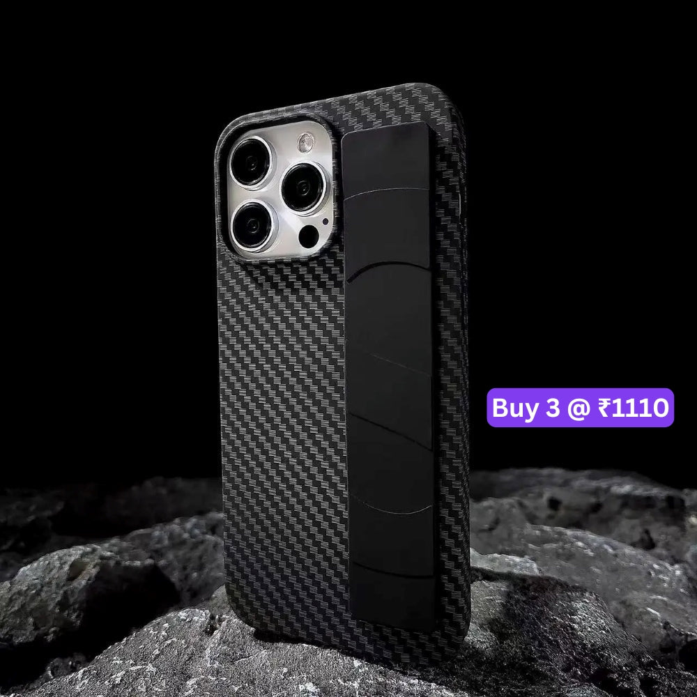 Carbon Fiber Rugged Hard Phone Case with Strap Holder - Samsung S24 Plus