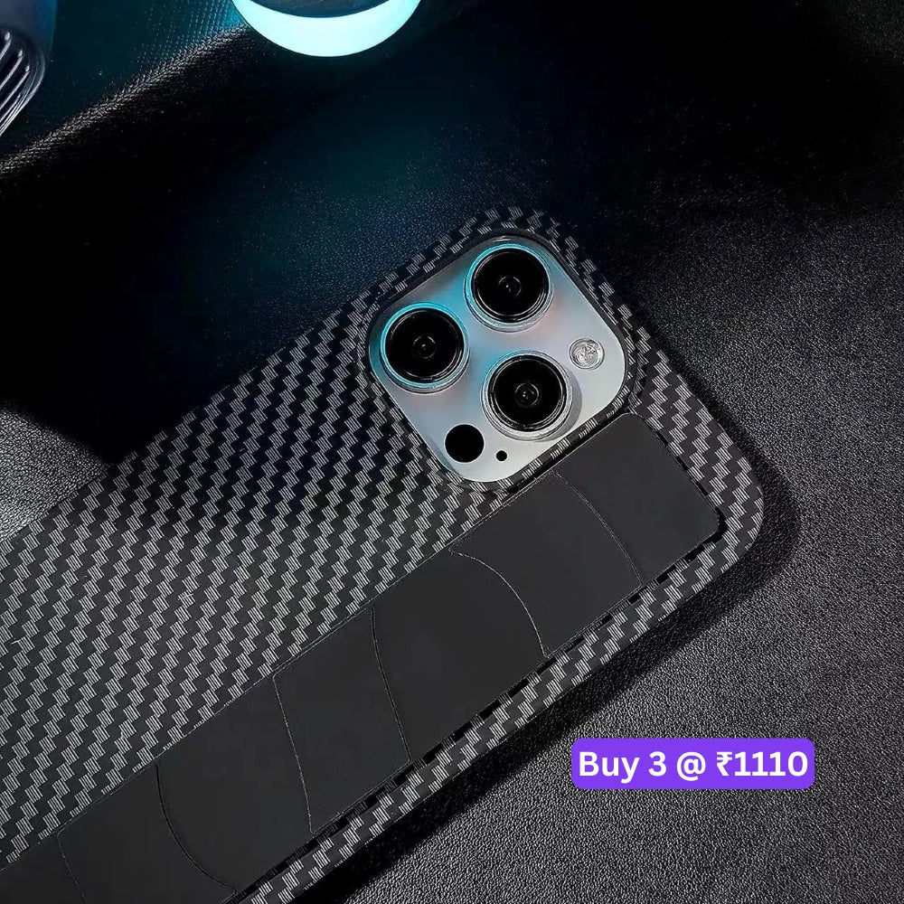 Carbon Fiber Rugged Hard Phone Case with Strap Holder - Samsung S24 Plus