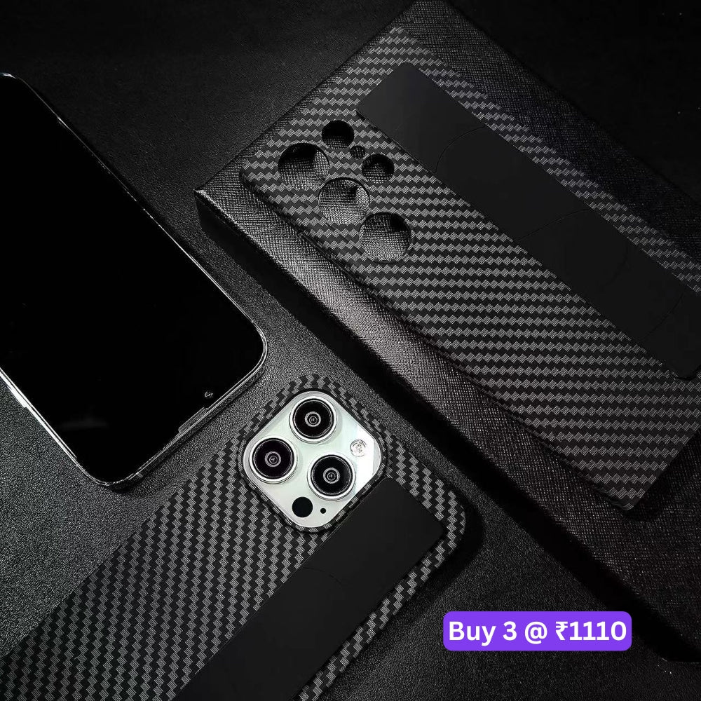 Carbon Fiber Rugged Hard Phone Case with Strap Holder - Samsung S24 Plus