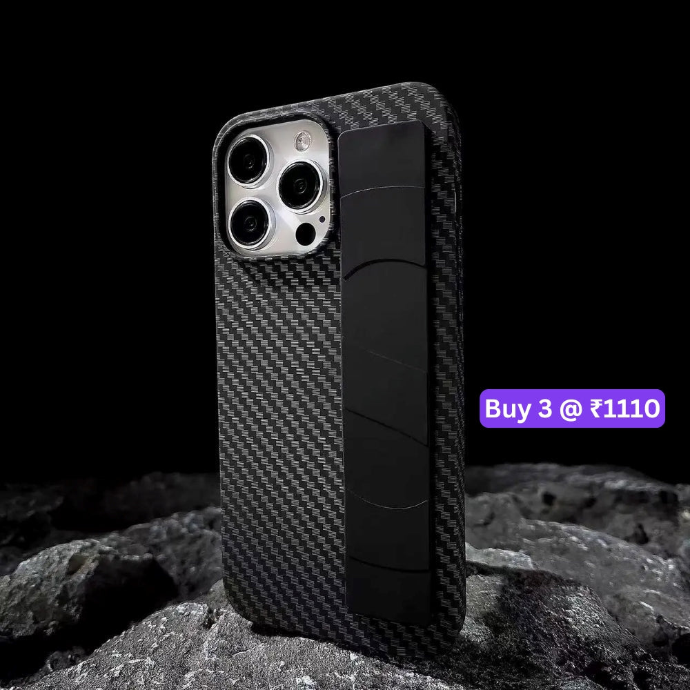 Carbon Fiber Rugged Hard Phone Case with Strap Holder - Samsung A54
