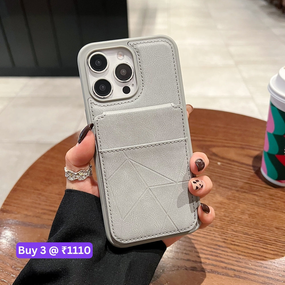 Card Bag Slot Stand Holder PU Leather Phone Case - iPhone 13