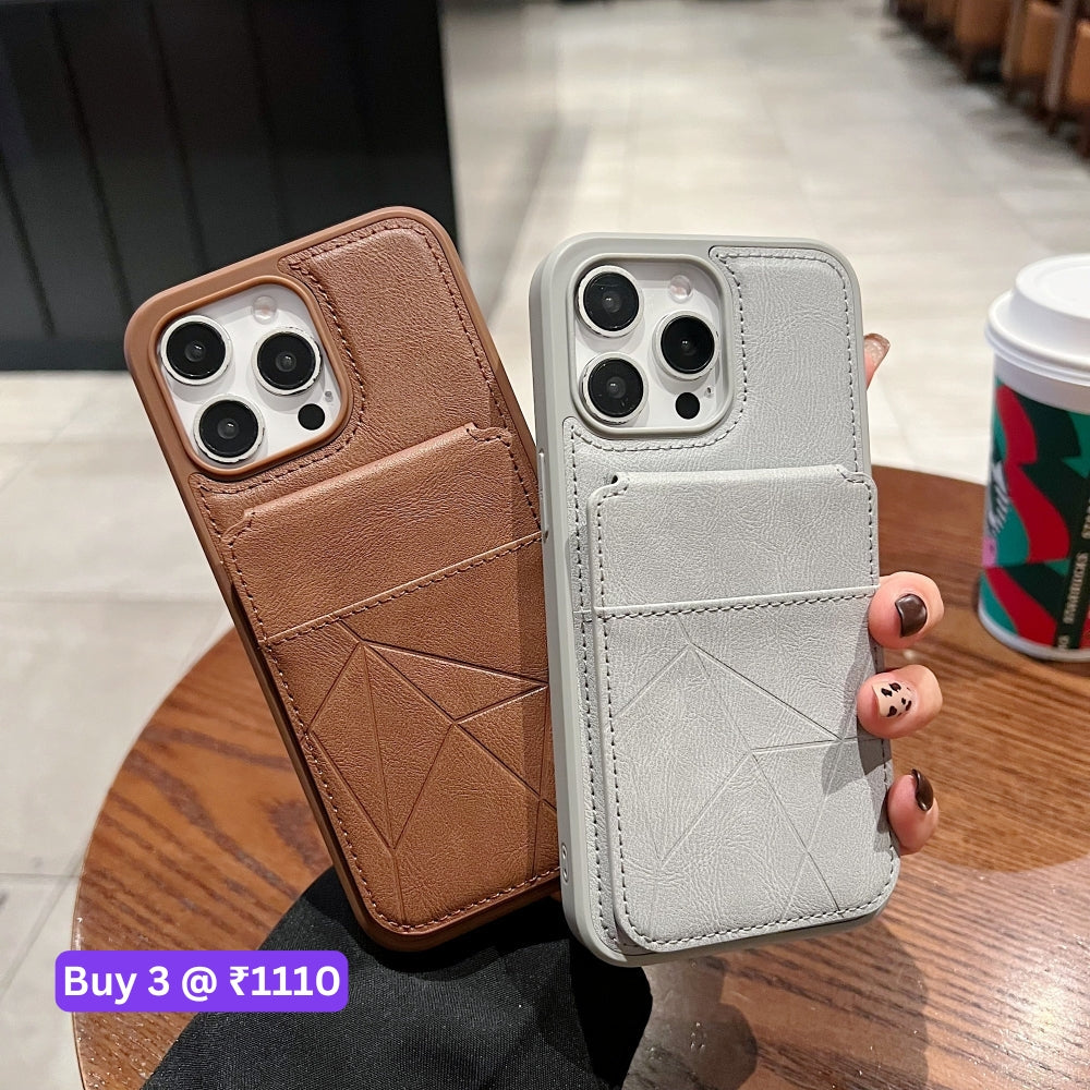 Card Bag Slot Stand Holder PU Leather Phone Case - iPhone 13