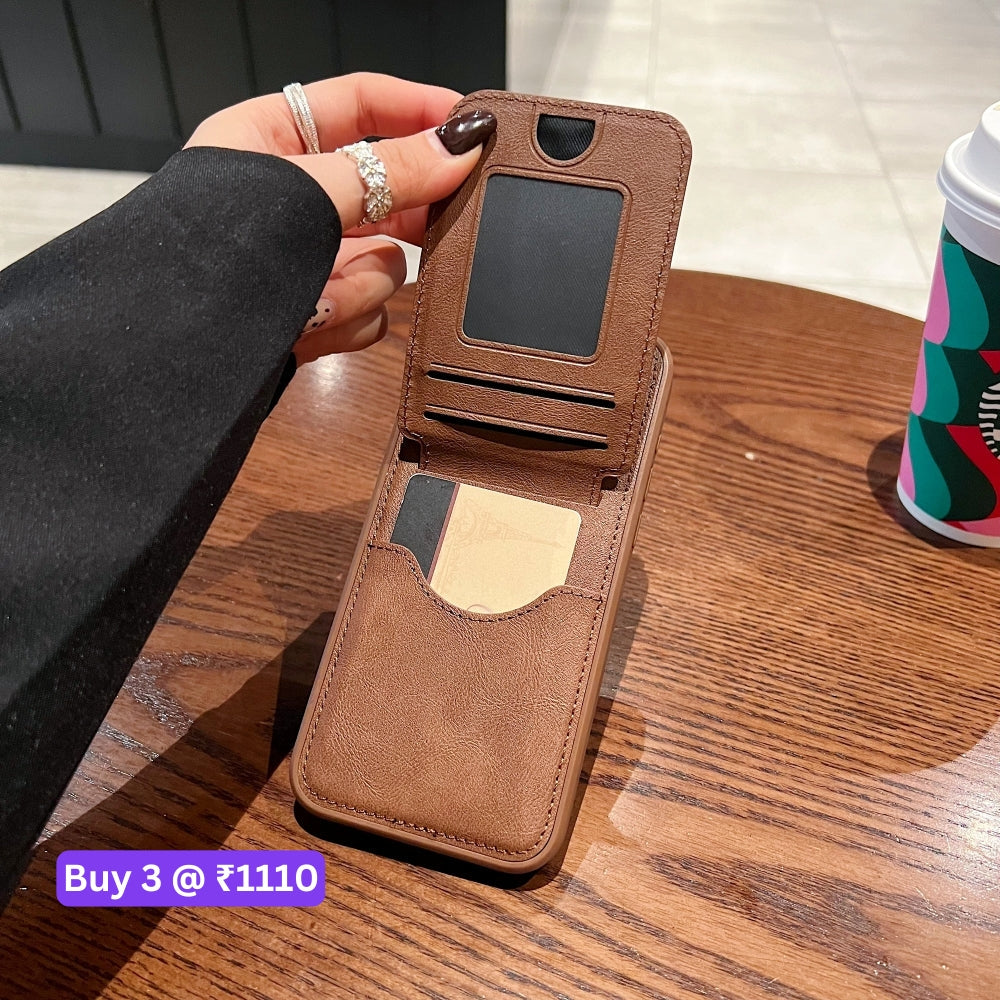 Card Bag Slot Stand Holder PU Leather Phone Case - iPhone 13