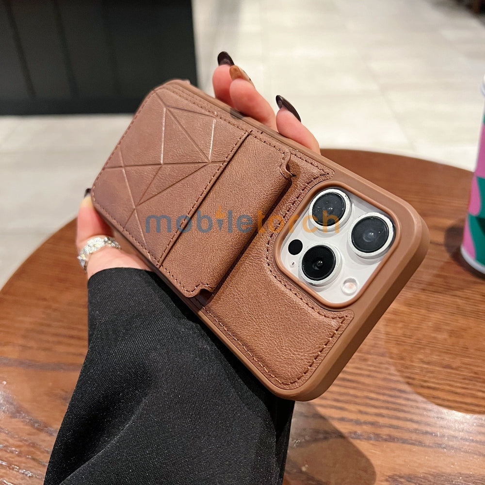 Card Bag Slot Stand Holder PU Leather Phone Case - Samsung S24 Ultra