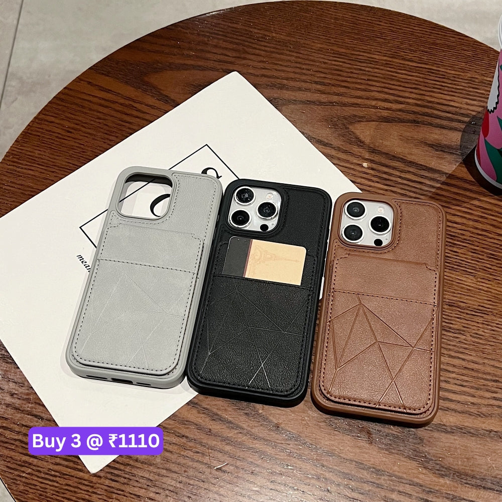 Card Bag Slot Stand Holder PU Leather Phone Case - iPhone 13
