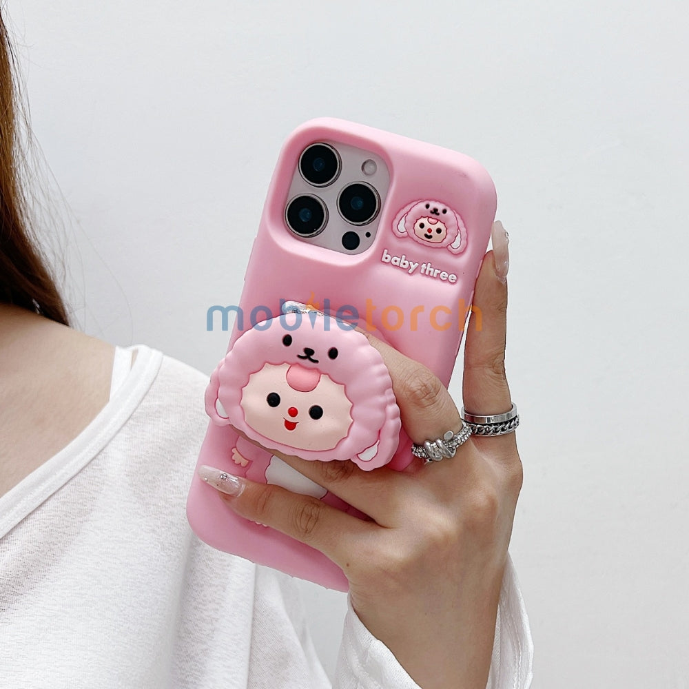 Cartoon Baby Holder Silicone Phone Case | Mobile Cover - iPhone 15 Pro Max