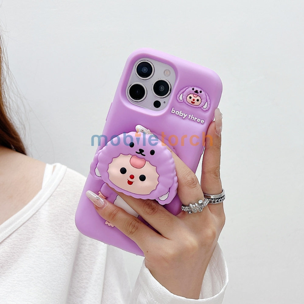 Cartoon Baby Holder Silicone Phone Case | Mobile Cover - iPhone 15 Pro Max