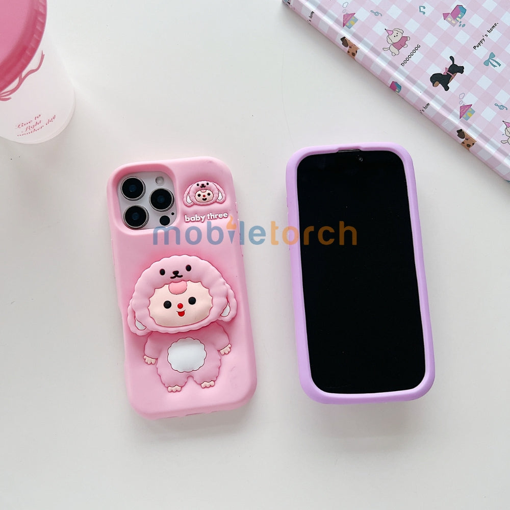 Cartoon Baby Holder Silicone Phone Case | Mobile Cover - iPhone 15 Pro Max