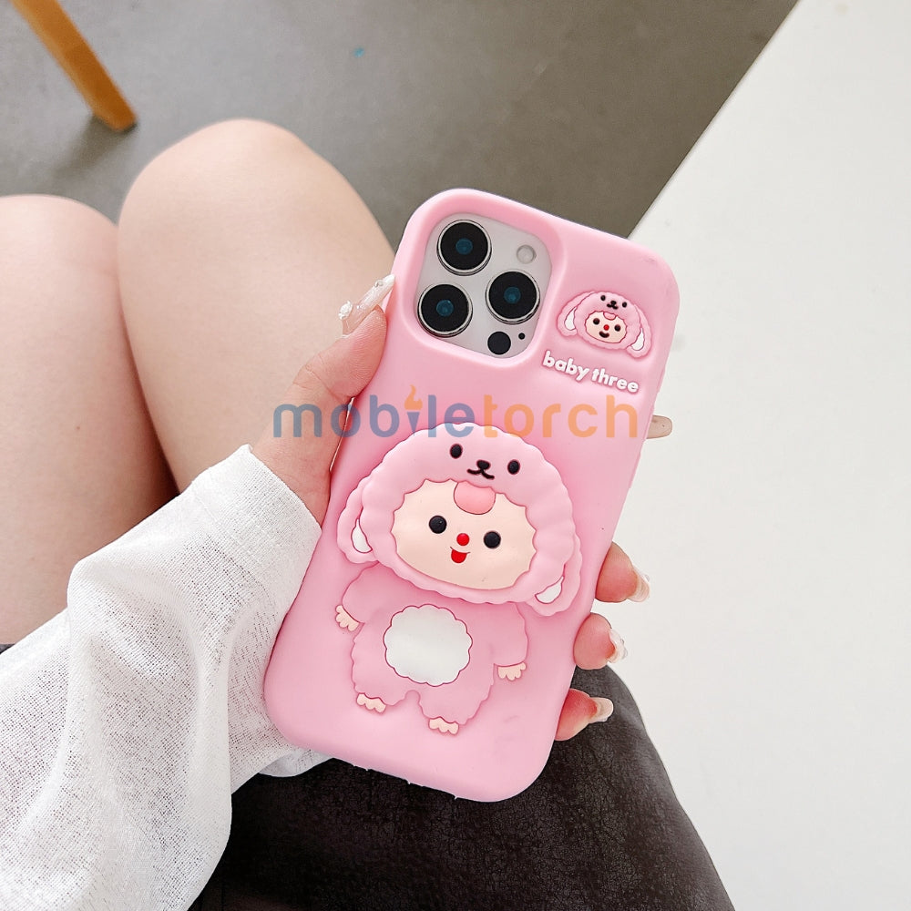 Cartoon Baby Holder Silicone Phone Case | Mobile Cover - iPhone 15 Pro Max
