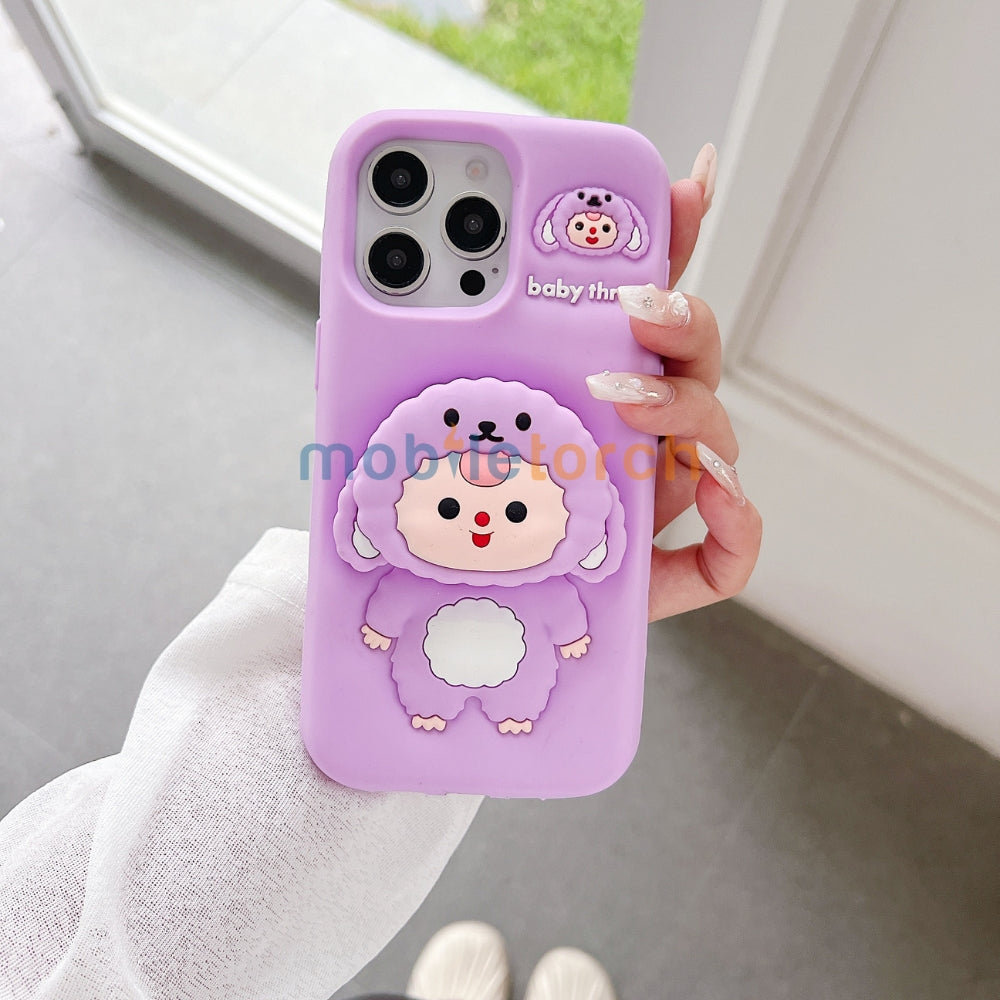 Cartoon Baby Holder Silicone Phone Case | Mobile Cover - iPhone 15 Pro Max