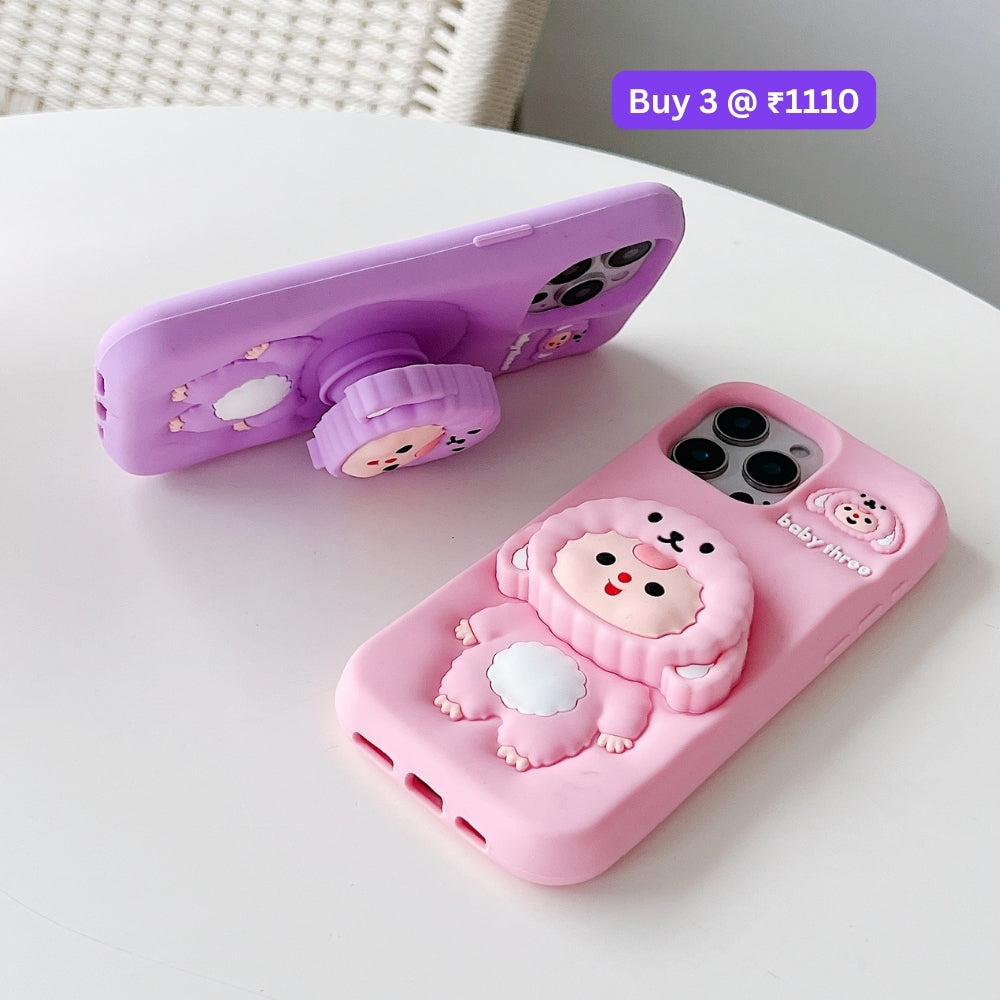 Cartoon Baby Holder Silicone Phone Case | Mobile Cover - iPhone 16 Pro Max