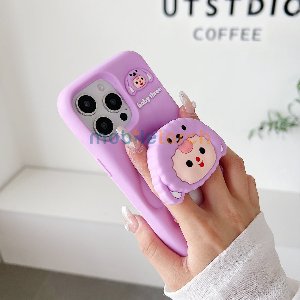 Cartoon Baby Holder Silicone Phone Case | Mobile Cover - iPhone 15 Pro Max