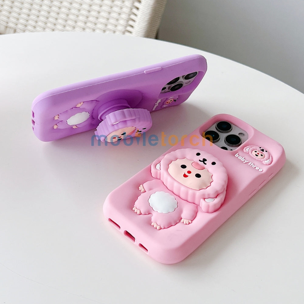 Cartoon Baby Holder Silicone Phone Case | Mobile Cover - iPhone 15 Pro Max
