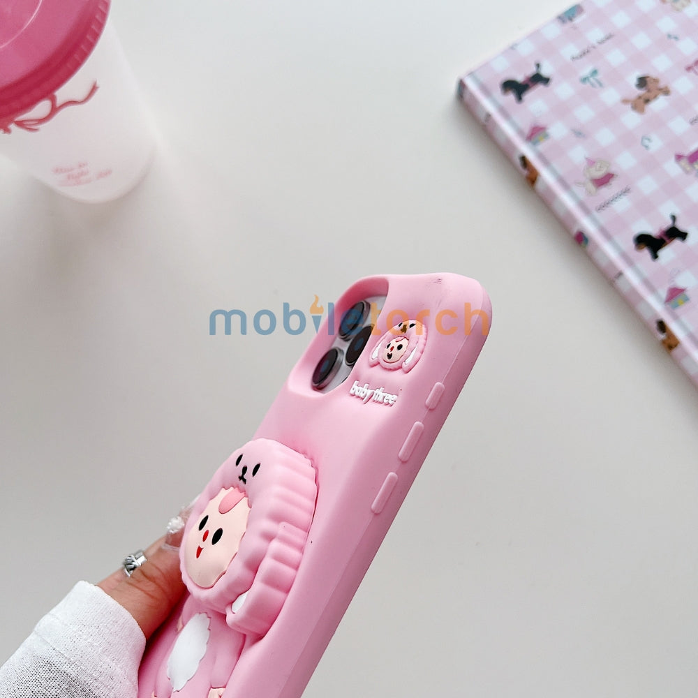 Cartoon Baby Holder Silicone Phone Case | Mobile Cover - iPhone 15 Pro Max