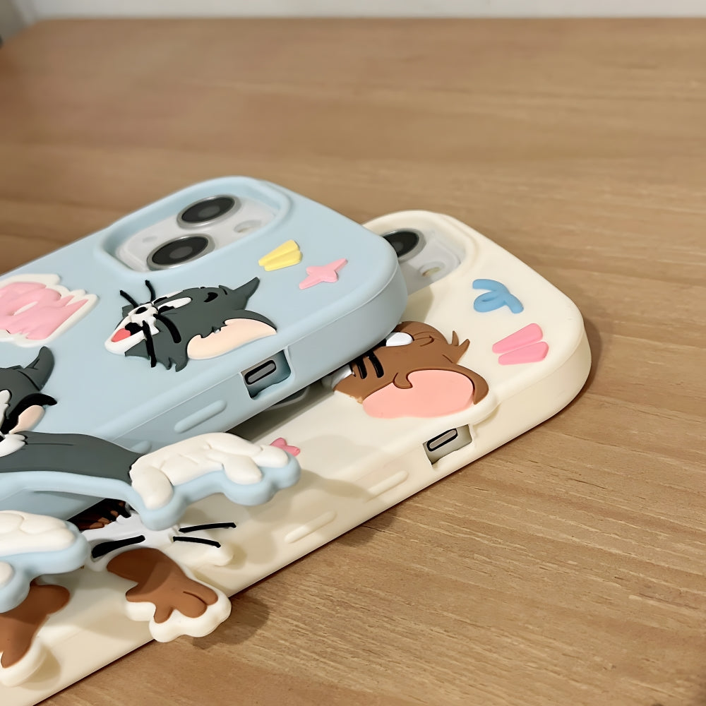 Silicone Soft 3D Running Cartoon Phone Case - iPhone 15 Pro