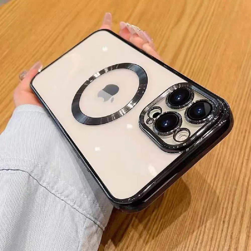 Transparent Chrome Ring Camera Protection Case - iPhone 15 Pro