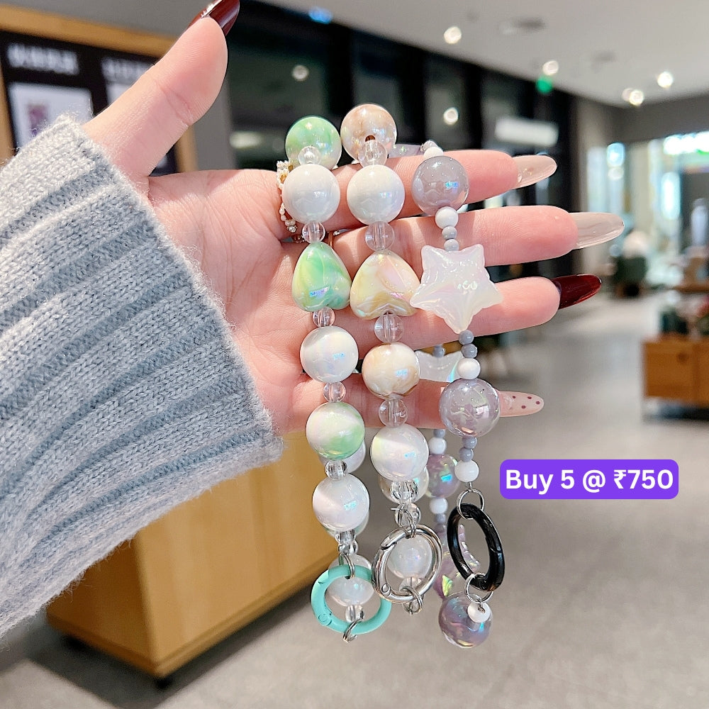 Colorful Love Beaded Acrylic Phone Charm | Bracelet | Handbag Charm