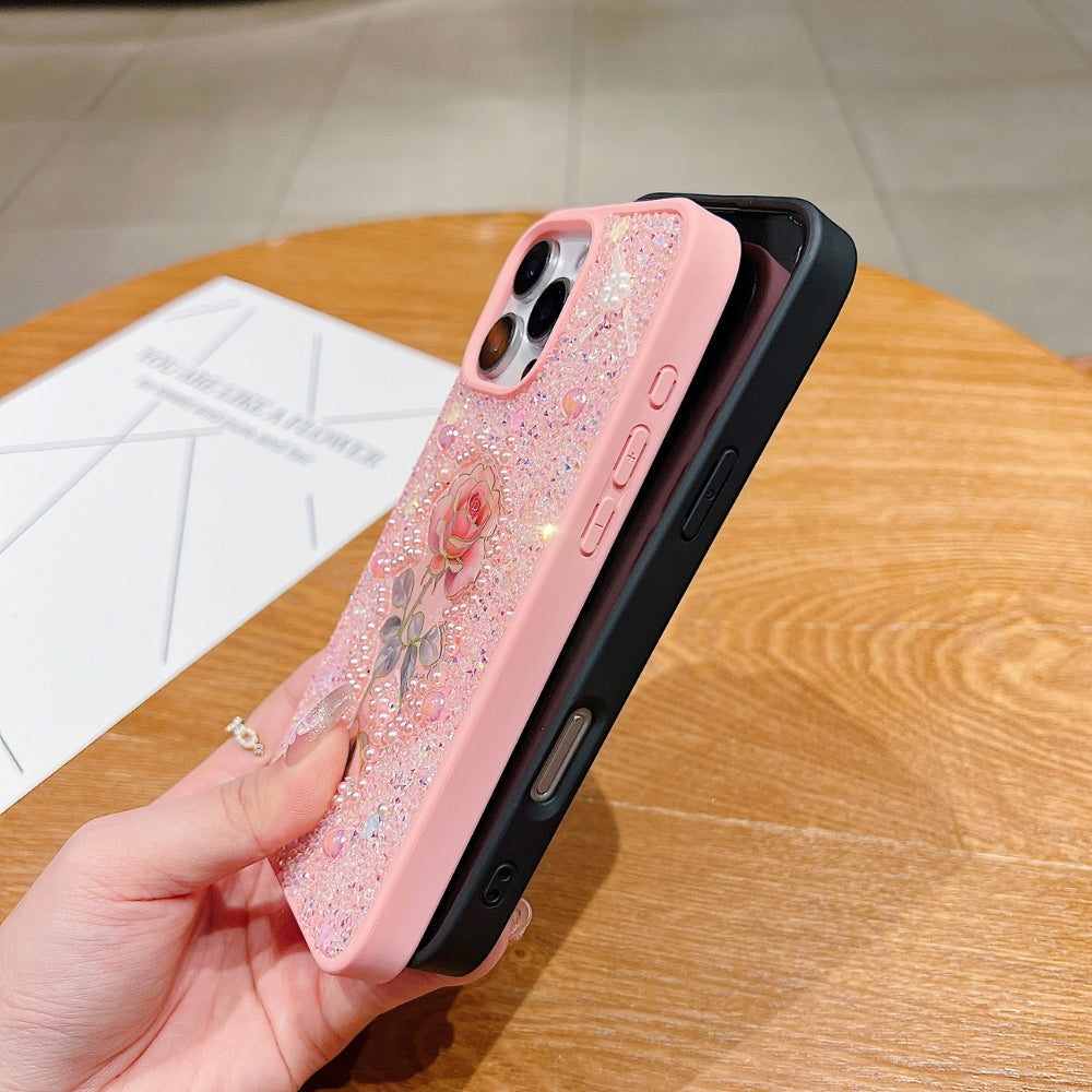 Colorful Rose Bling Studded Diamond Phone Case