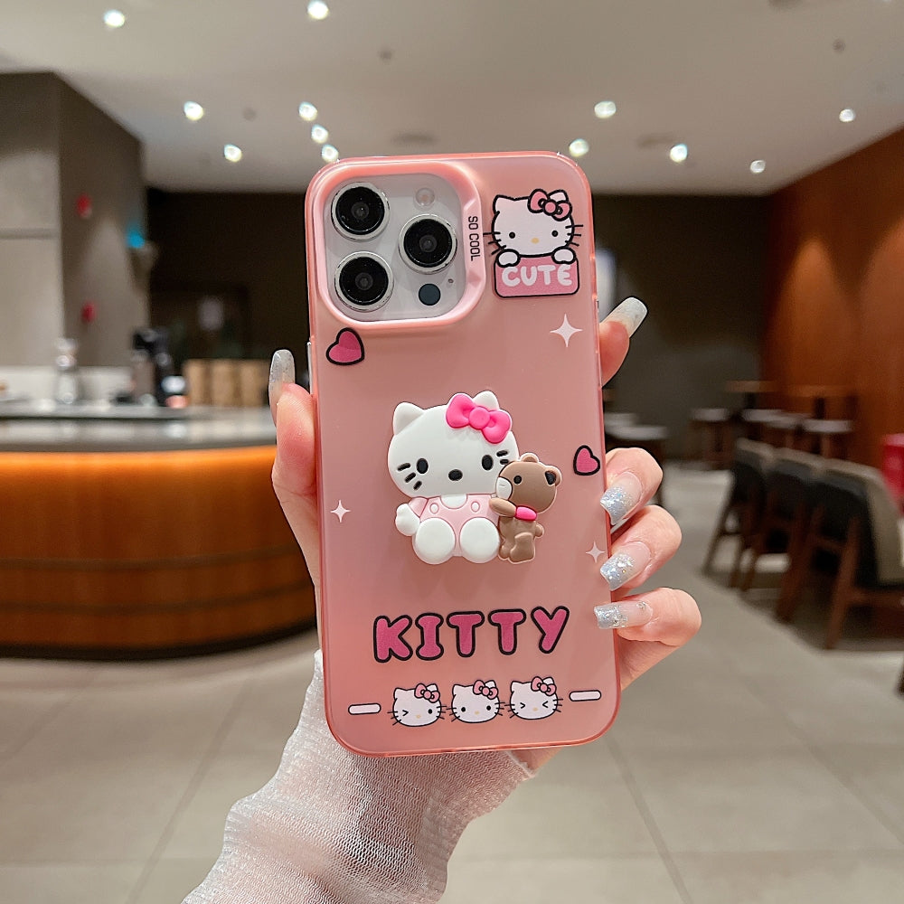 Colorful Printed and 3D Embossed Cartoon Phone Case - iPhone 16 Pro Max