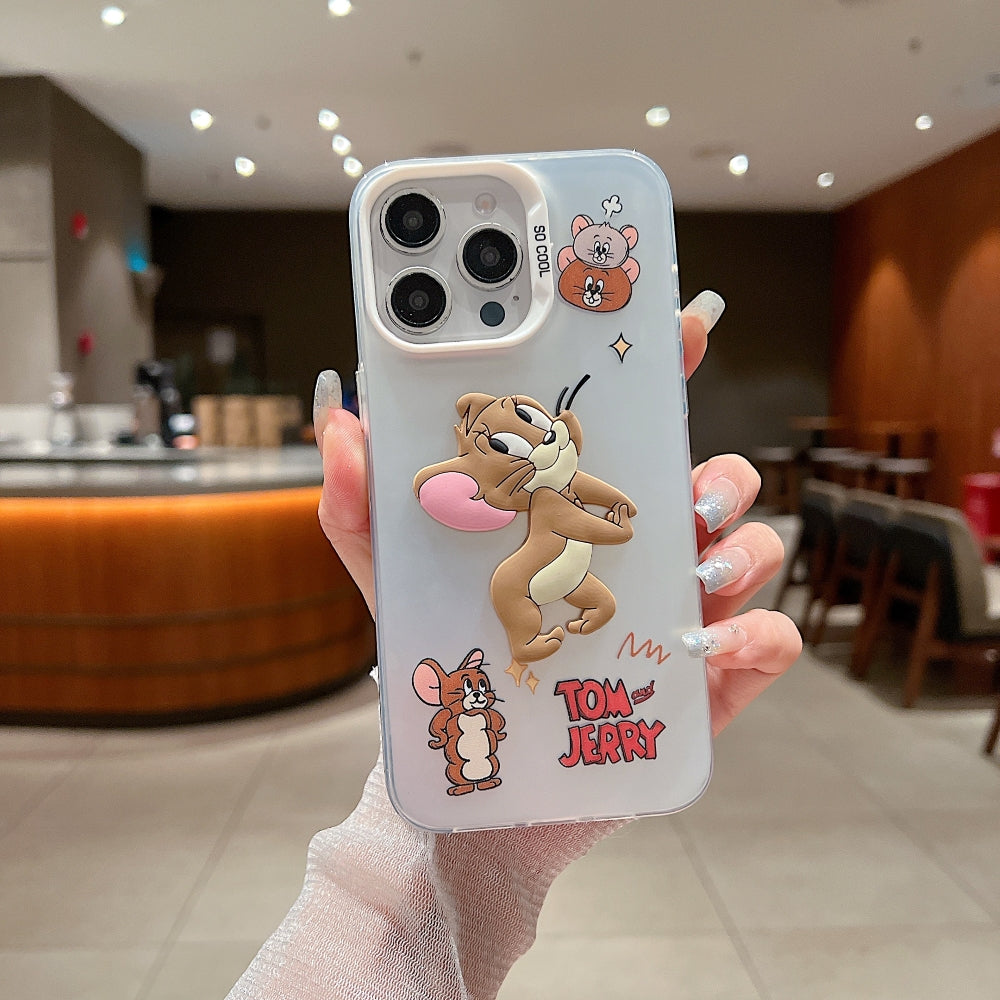 Colorful Printed and 3D Embossed Cartoon Phone Case - iPhone 16 Pro Max