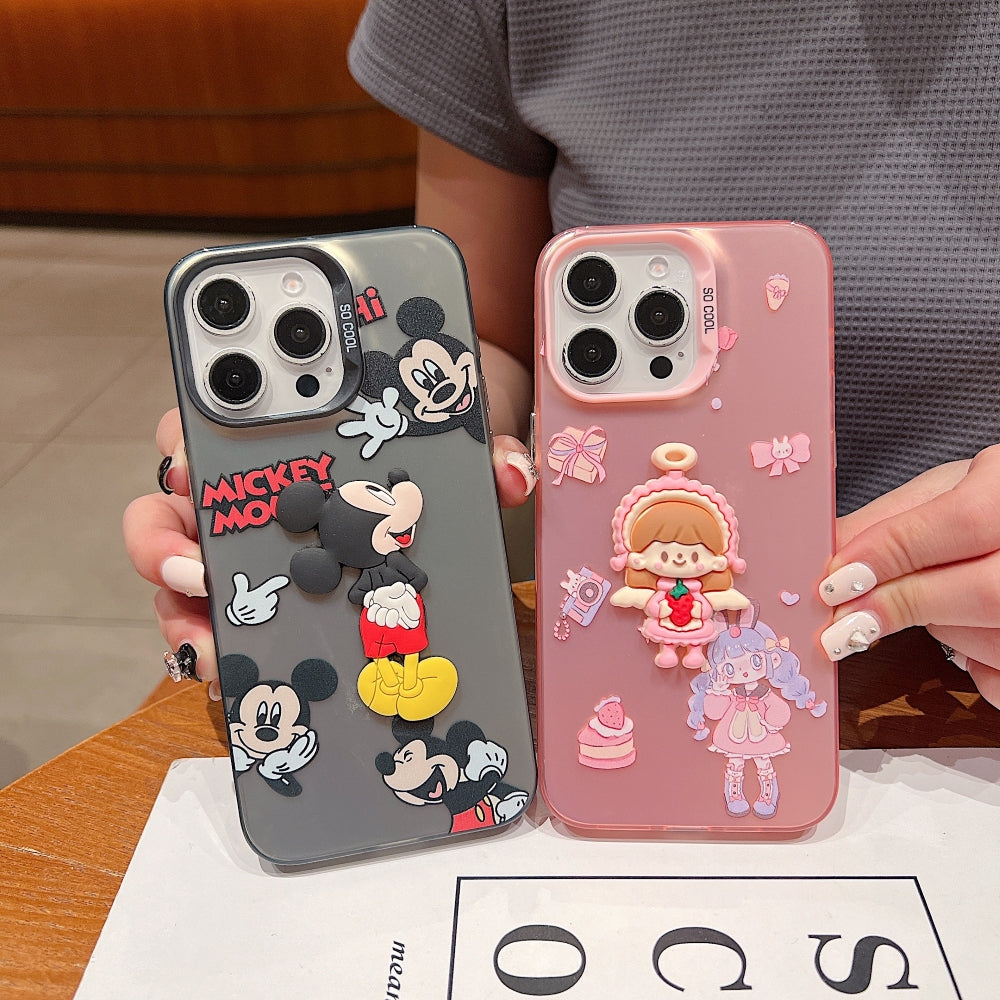 Colorful Printed and 3D Embossed Cartoon Phone Case - iPhone 16 Pro Max