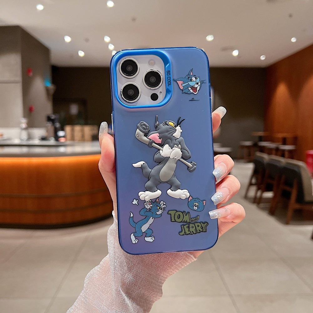 Colorful Printed and 3D Embossed Cartoon Phone Case - iPhone 16 Pro Max