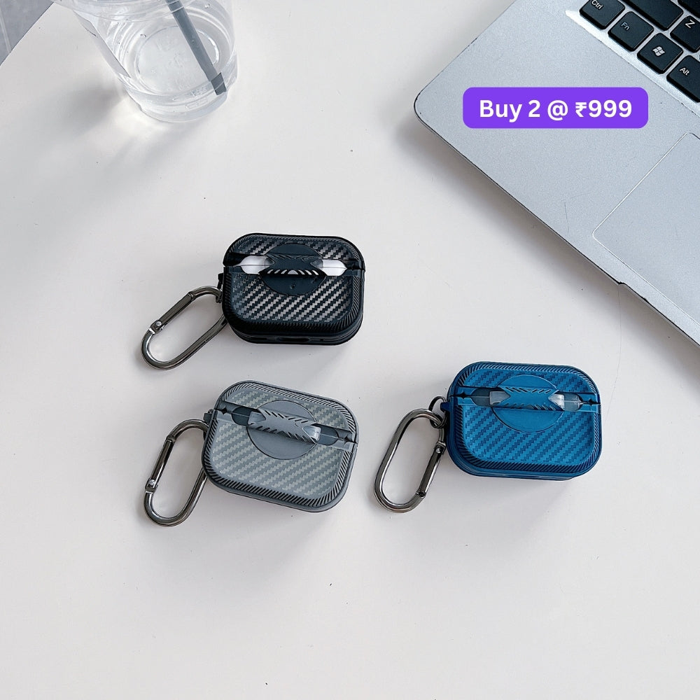 Creative Rugged Portable PC (Hard) Airpod Case with Keychain Hook for Airpod Pro 2