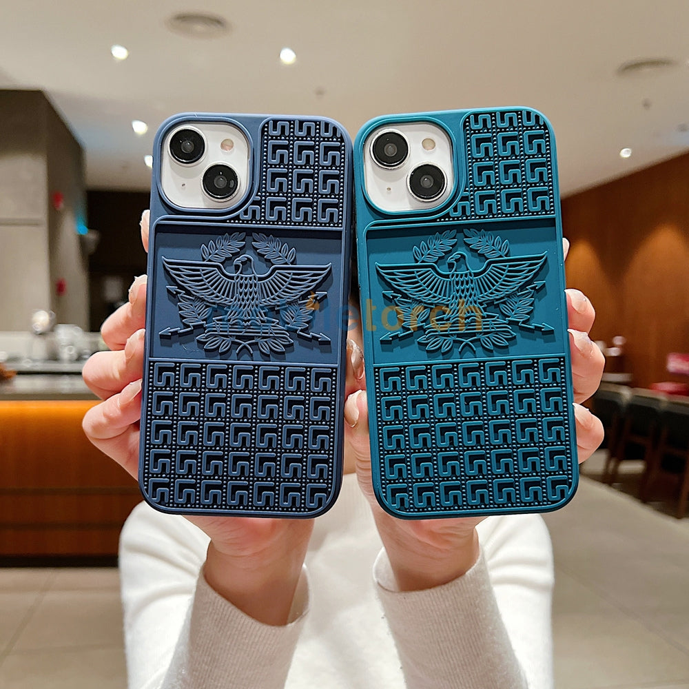 Creative Eagle Embossed Shockproof TPU (Soft) Phone Case - iPhone 15 Pro Max