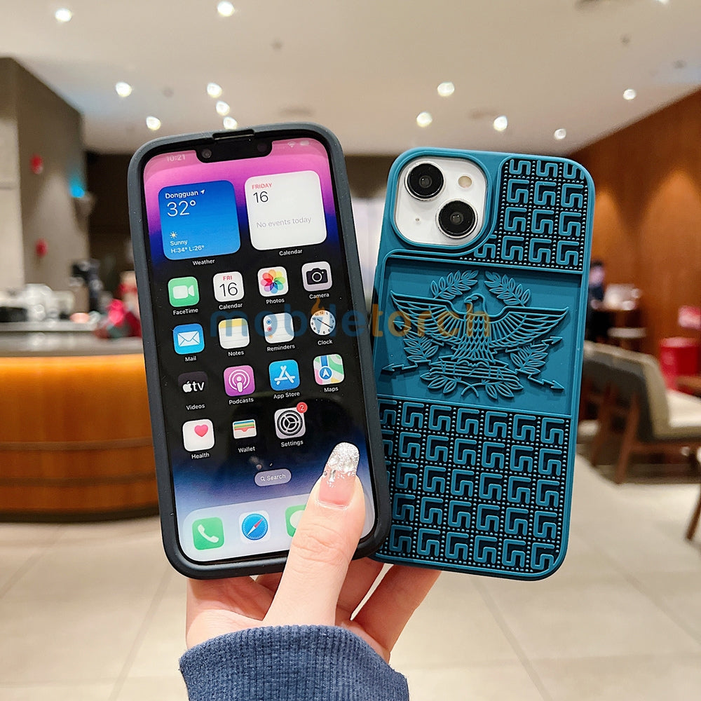 Creative Eagle Embossed Shockproof TPU (Soft) Phone Case - iPhone 15 Pro Max