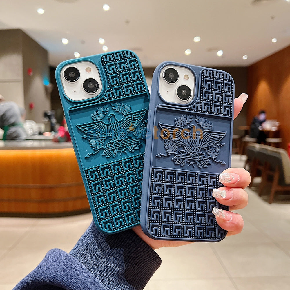 Creative Eagle Embossed Shockproof TPU (Soft) Phone Case - iPhone 15 Pro Max