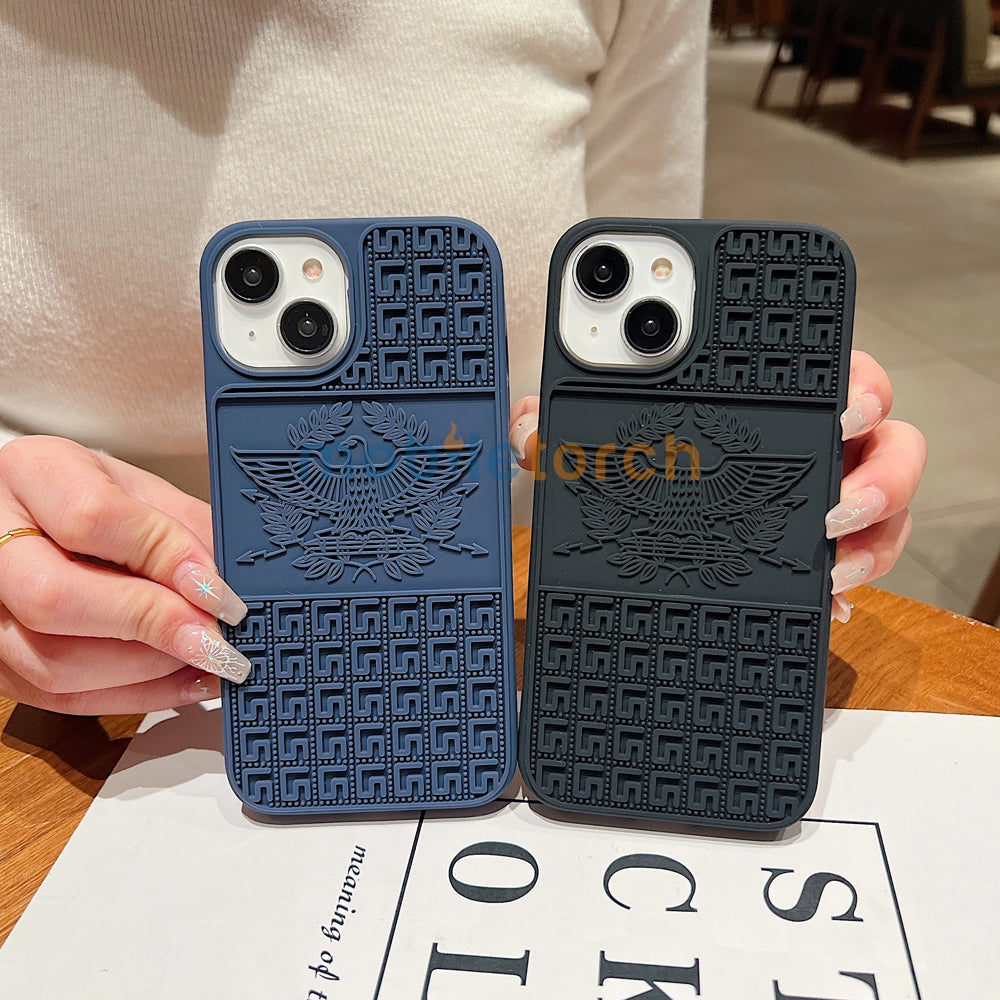 Creative Eagle Embossed Shockproof TPU (Soft) Phone Case - iPhone 15 Pro Max