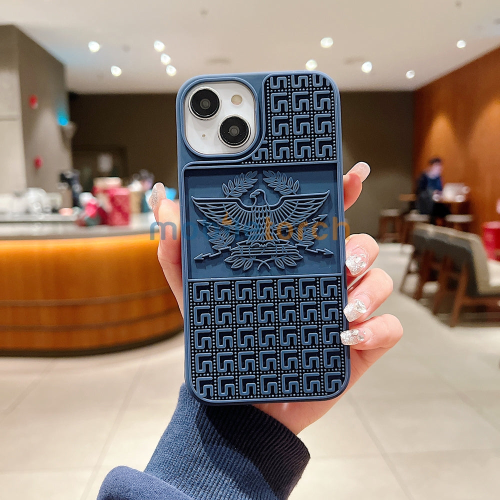 Creative Eagle Embossed Shockproof TPU (Soft) Phone Case - iPhone 15 Pro Max