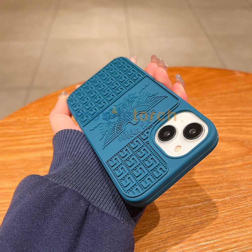 Creative Eagle Embossed Shockproof TPU (Soft) Phone Case - iPhone 15 Pro Max