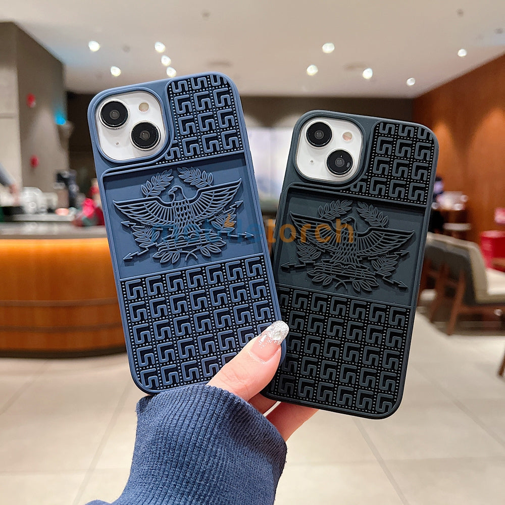 Creative Eagle Embossed Shockproof TPU (Soft) Phone Case - iPhone 15 Pro Max