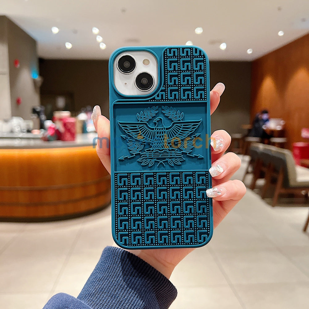 Creative Eagle Embossed Shockproof TPU (Soft) Phone Case - iPhone 15 Pro Max
