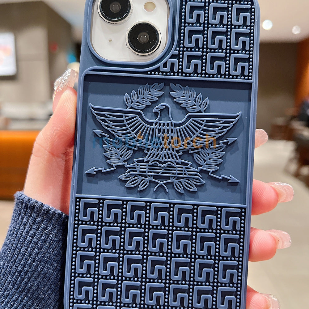 Creative Eagle Embossed Shockproof TPU (Soft) Phone Case - iPhone 15 Pro Max