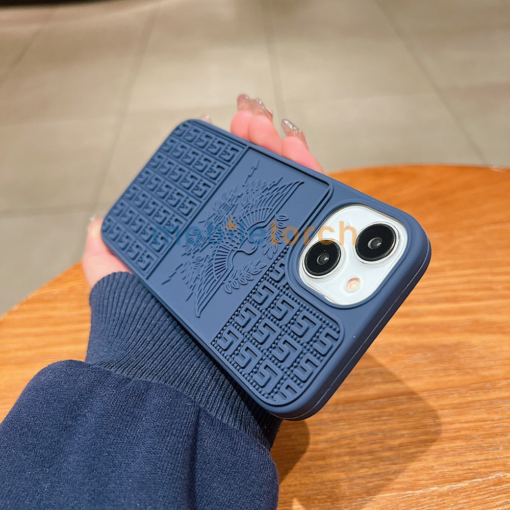 Creative Eagle Embossed Shockproof TPU (Soft) Phone Case - iPhone 15 Pro Max
