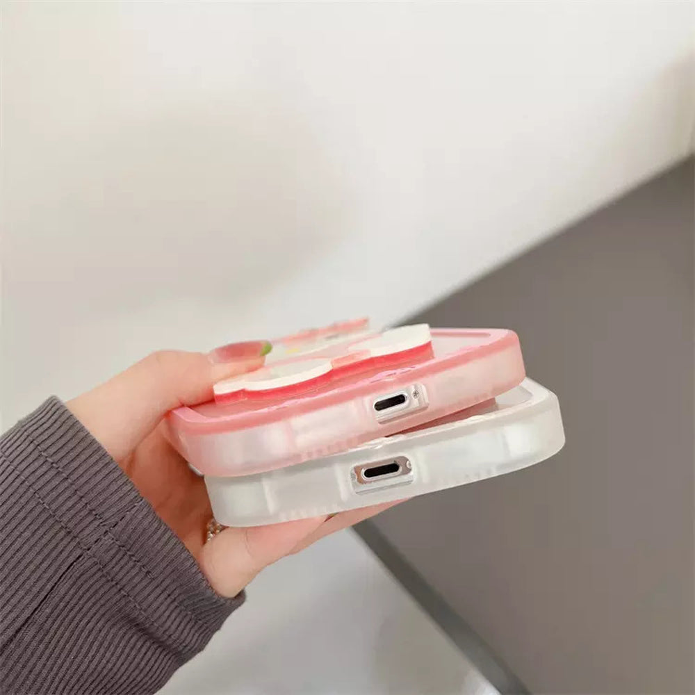 Cute Cat Shockproof Silicone Cover With Mirror - iPhone 14 Pro