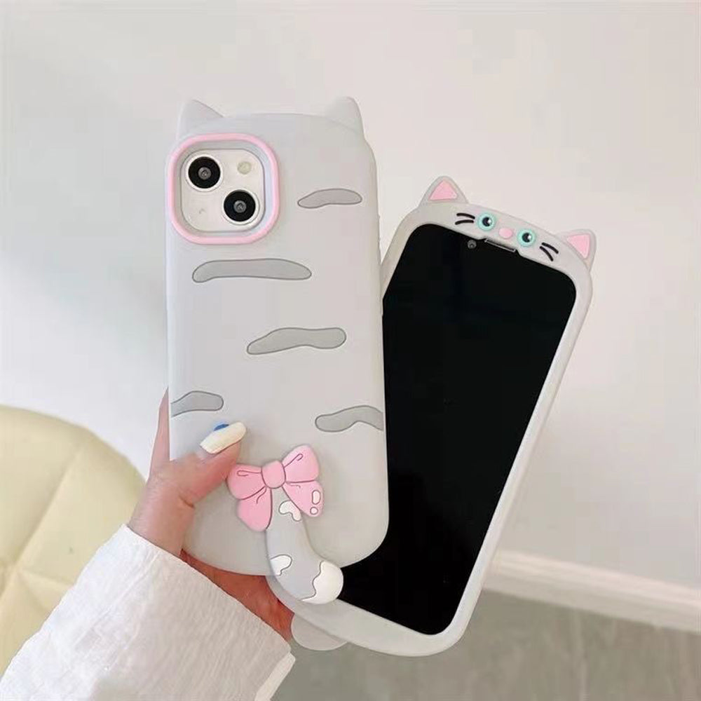 Cute Little Cat Phone Case with A Rotated Tail