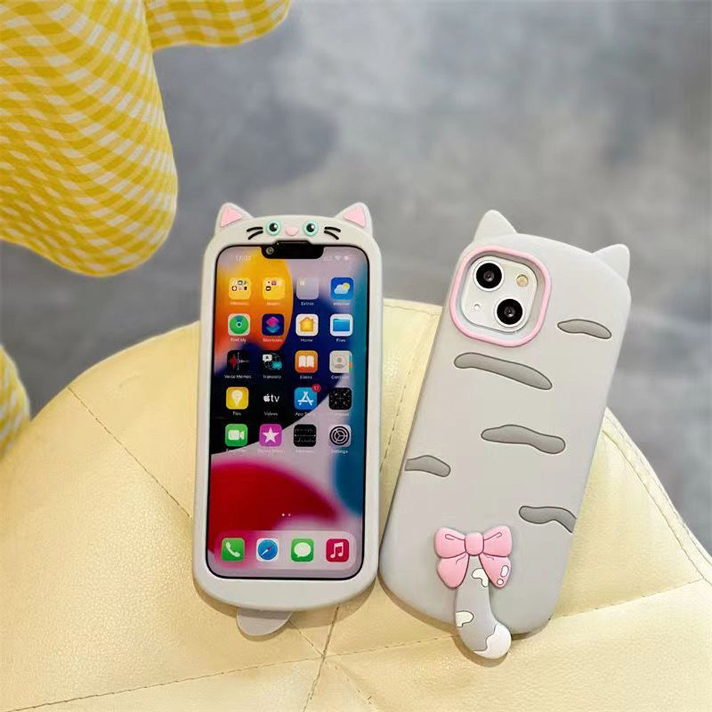 Cute Little Cat Phone Case with A Rotated Tail