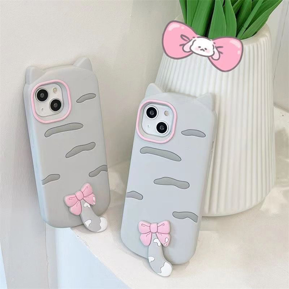 Cute Little Cat Phone Case with A Rotated Tail